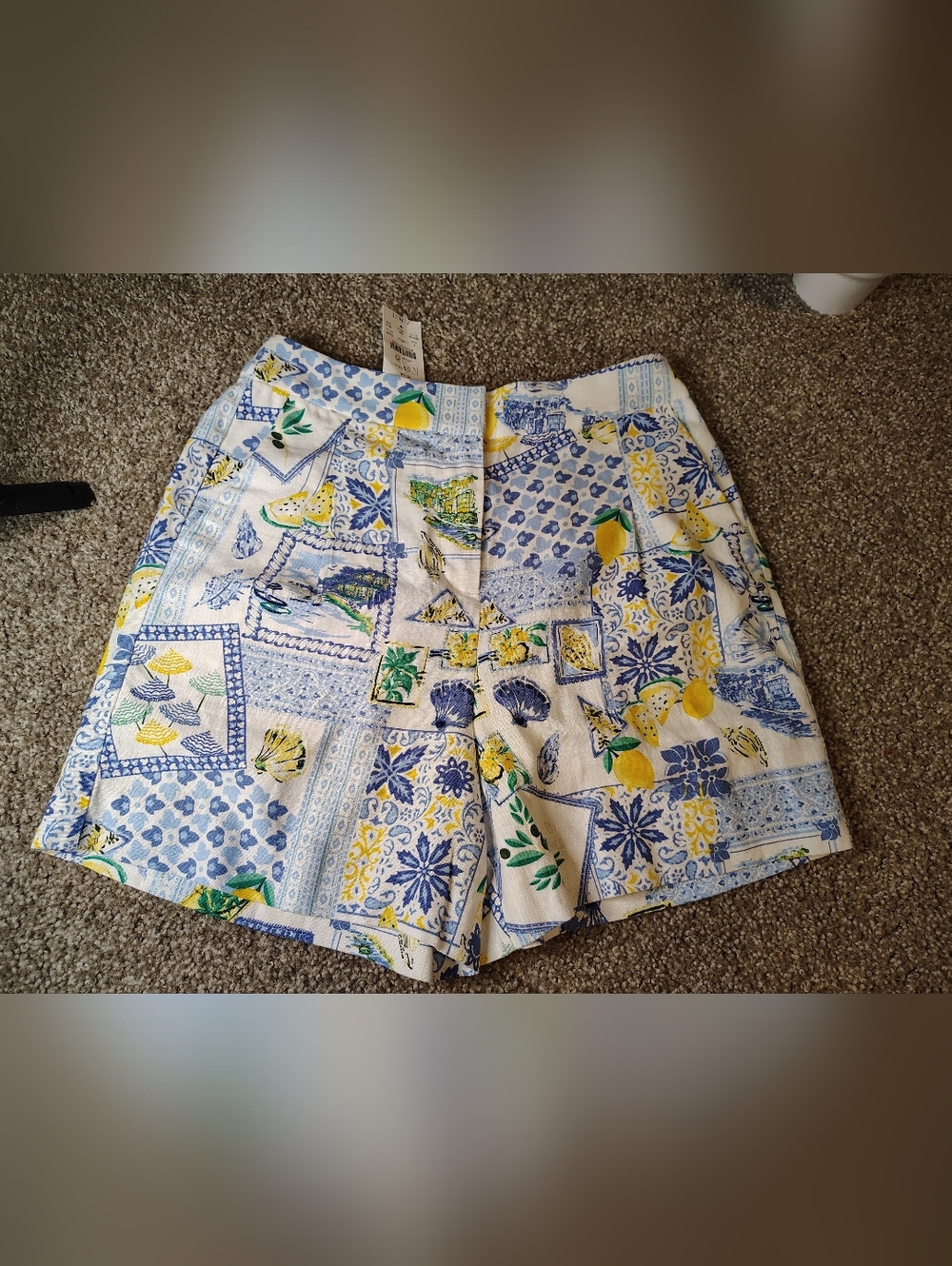 NWT JCrew Women's Size 4 Linen Blend Beachy Resort Shorts Lemon Nature Italian